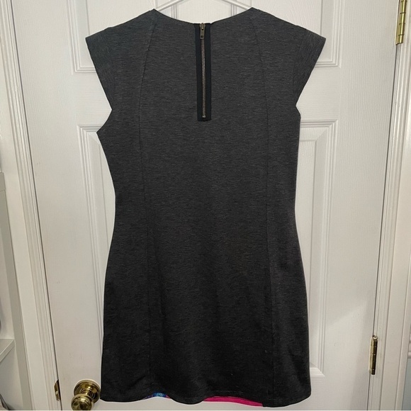 Desigual Printed Vibrant Patchwork Grey Mini Dress Large - Picture 5 of 8